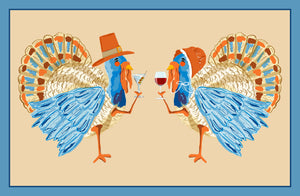 Tipsy Turkeys Paper Tear-away Placemat Pad, Autumn