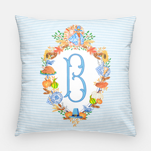 Thanksgiving Custom Crest Personalized 20"x20" Pillow Cover, Colonial