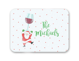 Tipsy and Bright, Red: Personalized 16" x 12" Tempered Glass Cutting Board