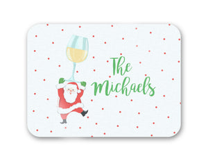 Tipsy and Bright, White: Personalized 16" x 12" Tempered Glass Cutting Board