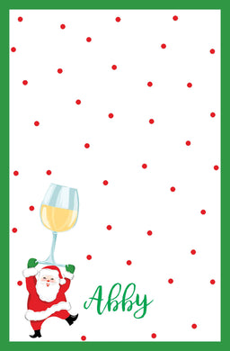 Tipsy & Bright, White Wine, Personalized Notepad, Multiple Sizes Available