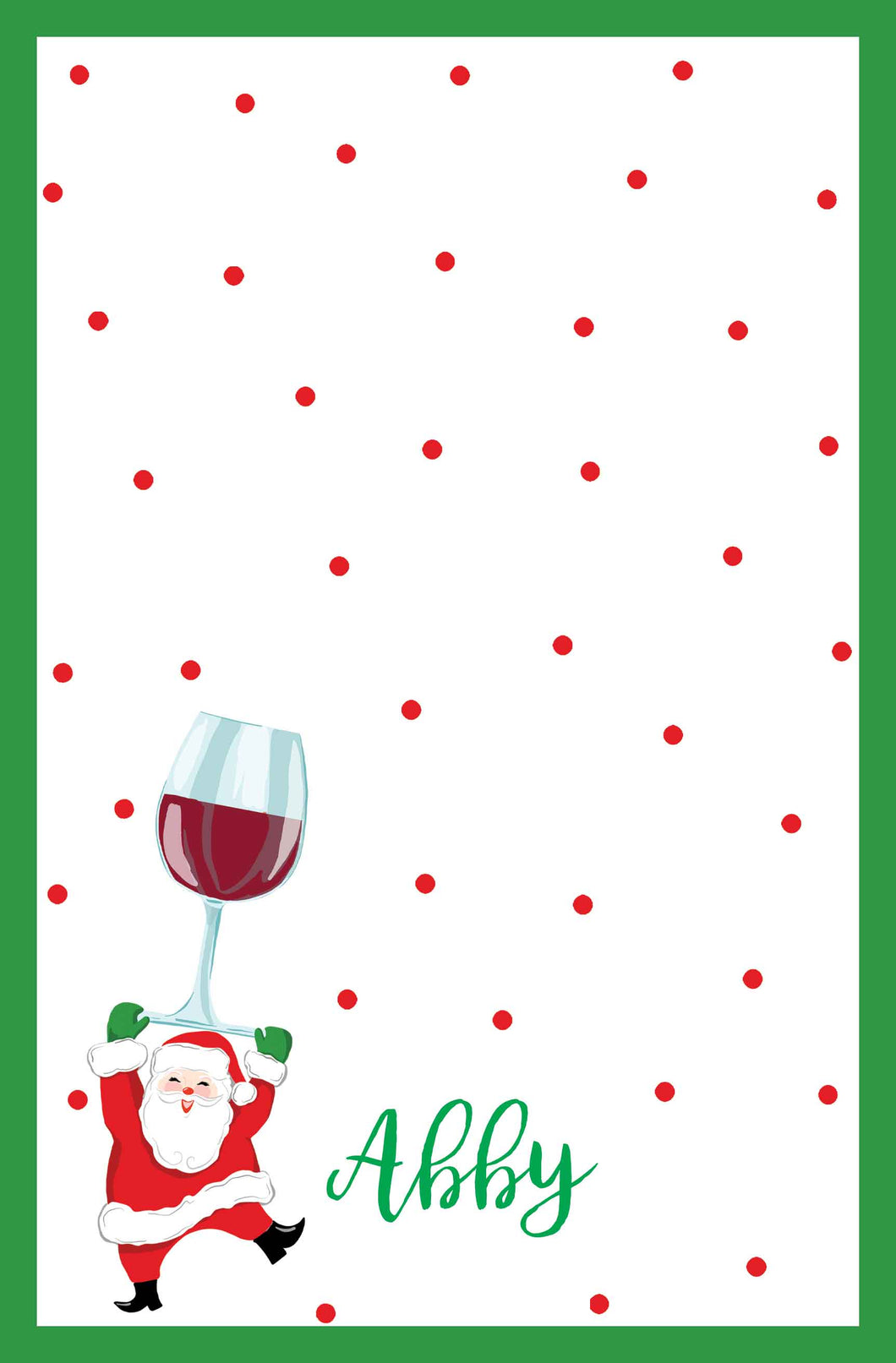 Tipsy & Bright, Red Wine, Personalized Notepad, Multiple Sizes Available