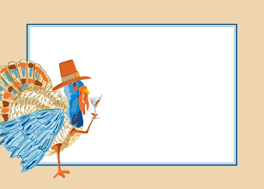 Tipsy Turkeys Thanksgiving Tented Place Cards