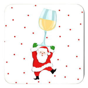 Tipsy and Bright, White: 4"x 4" Paper Coasters