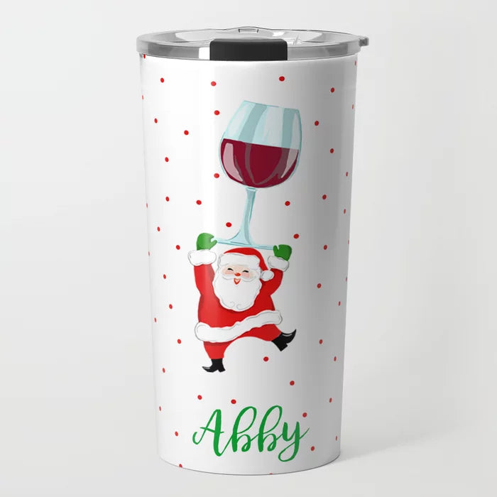 Tipsy & Bright Personalized Travel Tumbler, Red Wine