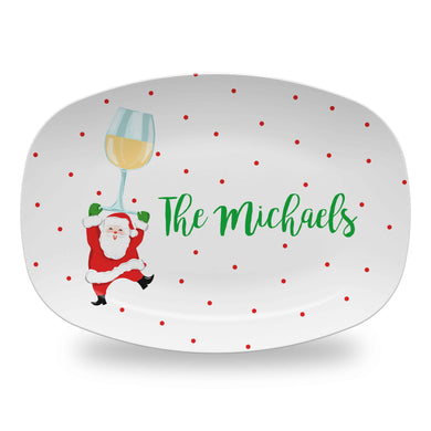 Tipsy and Bright Personalized Melamine Platter, White Wine