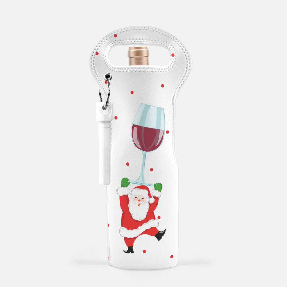 Tipsy & Bright Wine Carrier with Cork Screw, Red Wine