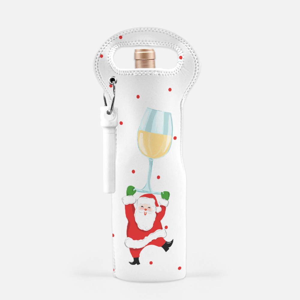 Tipsy & Bright Wine Carrier with Cork Screw, White Wine