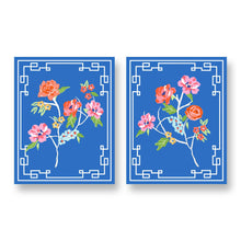 Load image into Gallery viewer, Conservatory Garden, Indigo, Set of 2, Floral Art Prints