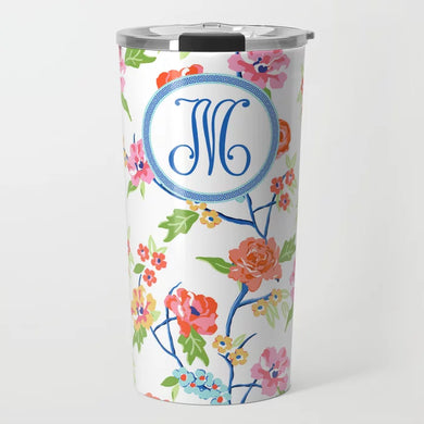 Conservatory Garden, Bone White, Personalized Travel Tumbler