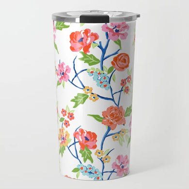 Conservatory Garden, Bone White, Travel Tumbler