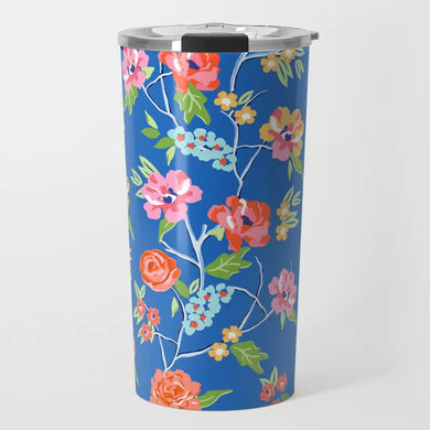 Conservatory Garden, Bone Indigo, Travel Tumbler