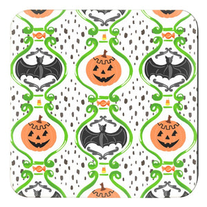 Trick or Treat Trellis Halloween 4"x 4" Paper Coasters