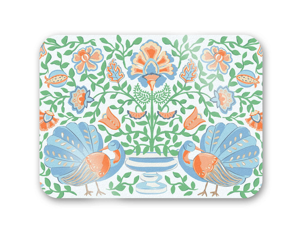 Turkey Scrollwork, Cornflower Blue, 16