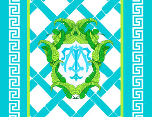 Banana Leaf Custom Crest, Caribbean, Personalized Folded Note Cards