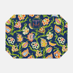 Jacobean Sky Set of (2) Personalized Fabric Placemats
