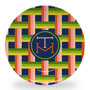 Warp & Weft Personalized 10" Dia. Melamine Plates, Set of 4