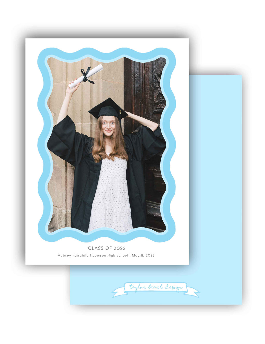 Groovy Graduation Announcement, Ice – Taylor Beach Design