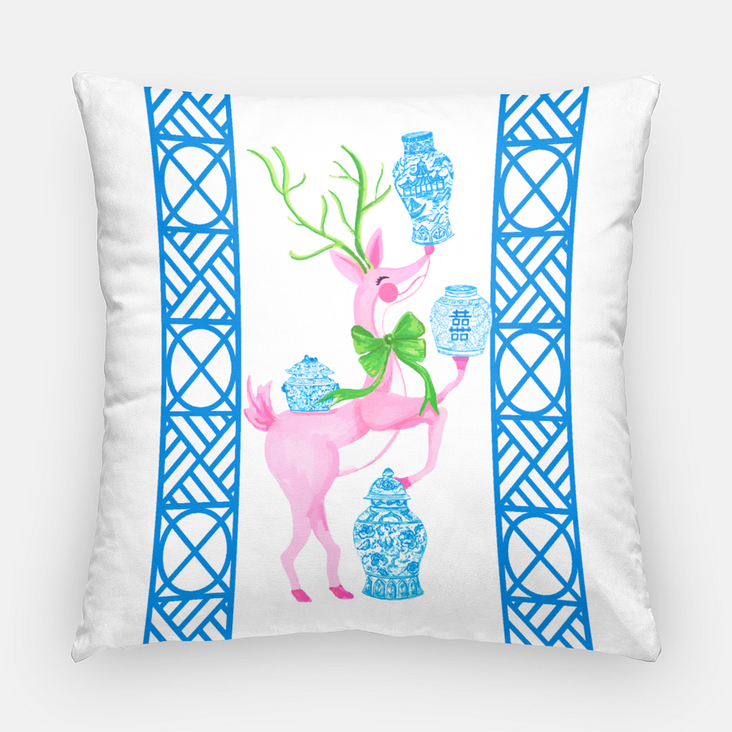 Ginger Jar Juggle Holiday Pillow Cover, Blue & White