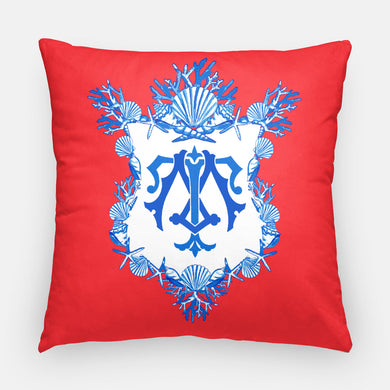 Seashell Crest  Personalized Pillow, Patriotic, 20