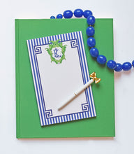 Load image into Gallery viewer, Banana Leaf Crest Personalized Notepad, Aegean, Multiple Sizes Available