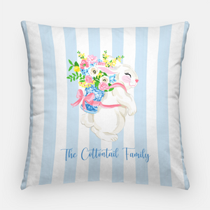 Bunny Bouquet Personalized 20"x20" Pillow Cover