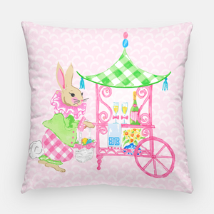 Easter Bar Cart 20"x20" Pillow Cover, Pink