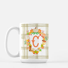 Load image into Gallery viewer, Fall Custom Crest Personalized Mug with Plaid, 3 Colors