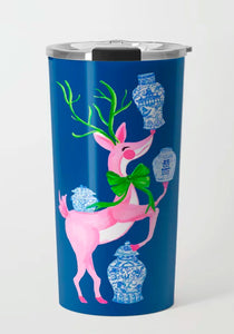 Ginger Jar Juggle, Navy, Holiday Travel Tumbler