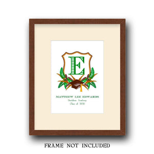 Personalized Graduation Crest for Boys Art Print