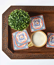 Load image into Gallery viewer, Imari Chinoiserie Cork Backed Coasters - Set of 4