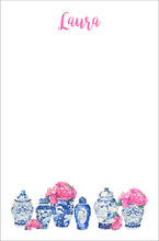 Load image into Gallery viewer, Chinoiserie Ginger Jar Personalized Notepad, Multiple Sizes Available