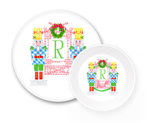 Nutcracker Sweet Personalized Holiday Melamine Plate & Bowl Set