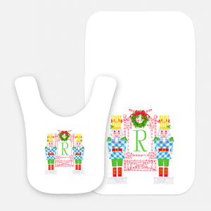 Nutcracker Sweet Personalized Holiday Bib & Burp Cloth Gift Set