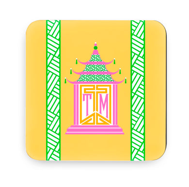Royal Pagoda, Topaz, Cork Backed Coasters - Set of 4