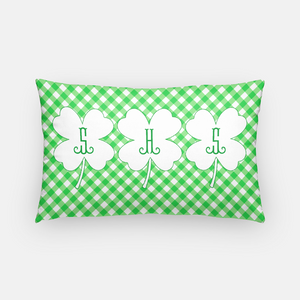 Gingham & Green Personalized St. Patrick's Day 14"x20" Pillow Cover