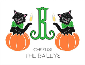Pop the Purrsecco Halloween Personalized Gift Sticker Label, Set of 24