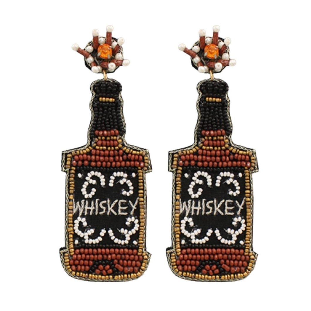 *SALE* Whiskey Beaded Statement Earrings